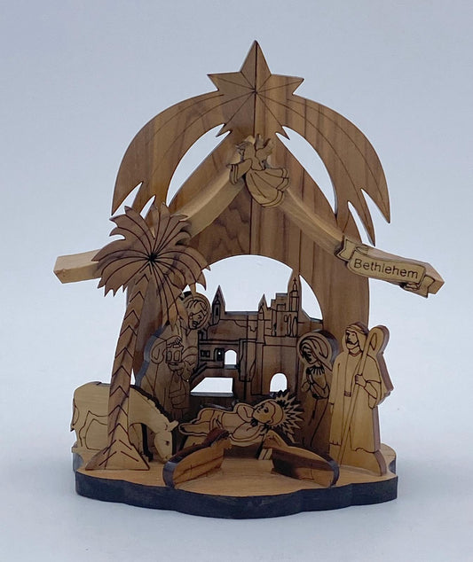 Krippe aus Olivenholz 12x5x12cm
