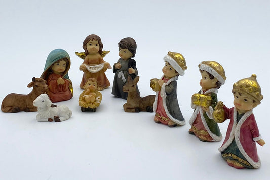 Krippenfigurenset kindlich klassisch 10-teilig