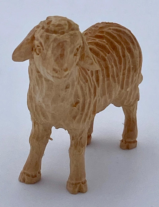 Tannenkrippe Zirbelkiefer Figur Schaf stehend